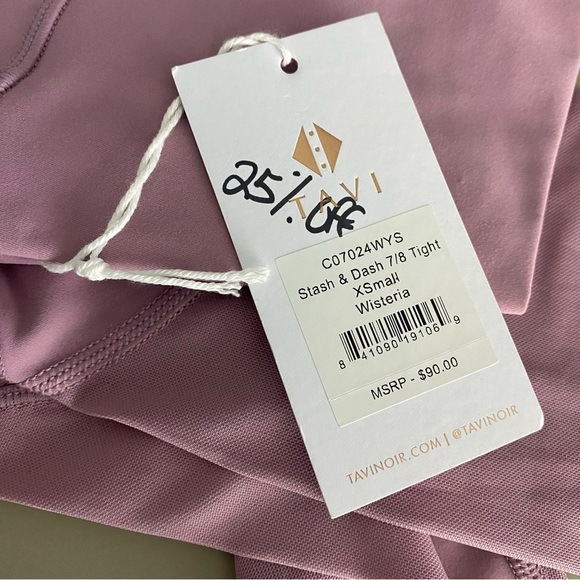 NEW Tavi Stash & Dash 7/8 Tights Leggings XS Wisteria C07024WYS NWT - Picture 8 of 10